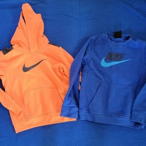 Two NIKE sweatshirts Size 7 small